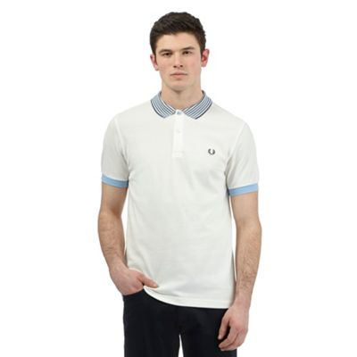 Fred Perry White striped collar polo shirt
